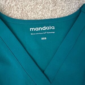 Mandala Teal V-Neck scrub top
